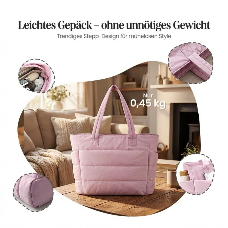 💜Begrenzter Verkauf 50 % RABATT 👜Wasserdichte Luftpolstertasche für Damen, 20 l, flauschige Tragetasche, gesteppte Laptop-Schulterhandtasche