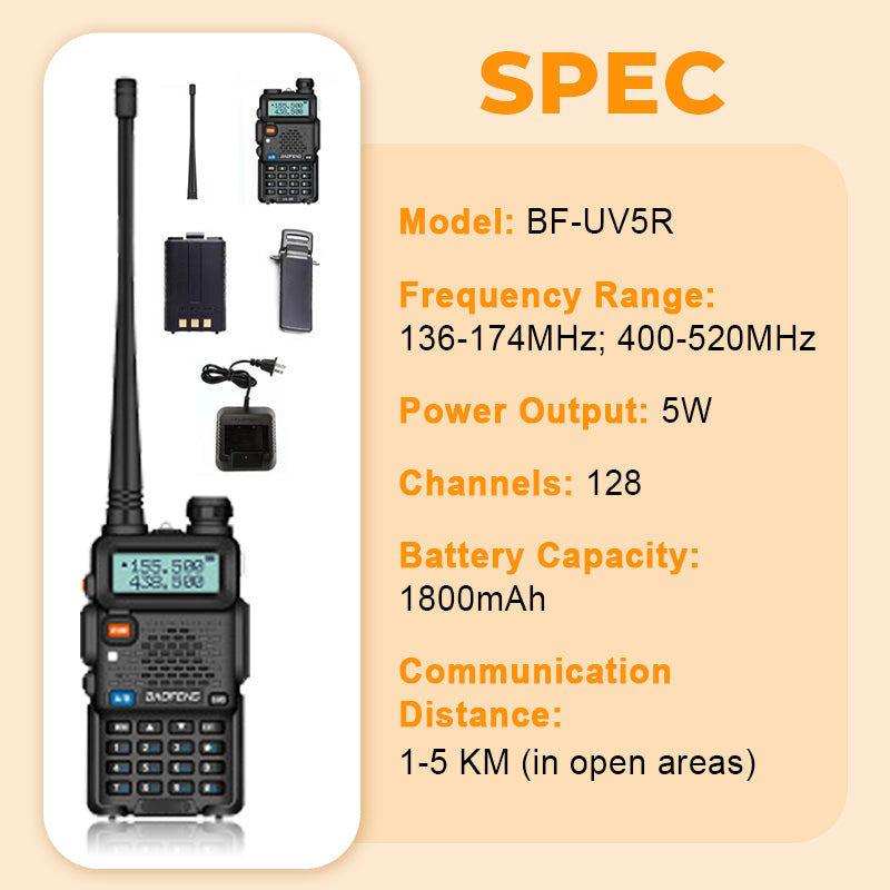 ⏰ Nur jetzt 50 % Rabatt! 🔥📡 UV-5R Amateurfunkgerät für große Entfernungen, UV5R Zwei-Wege-Funkgerät, Dualband-Walkie-Talkie