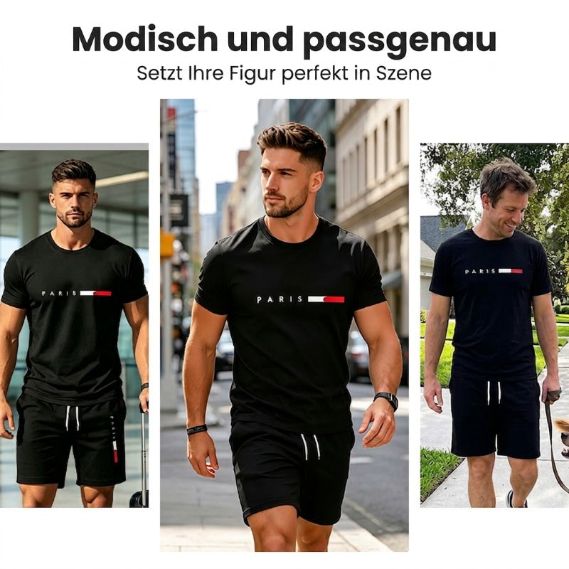 2-teiliges Set aus bedrucktem Oberteil & Shorts für Herren – Leicht & atmungsaktiv – Perfekt für Strand, Urlaub oder heiße Sommertage – lässiger Look mit Komfort ☀️