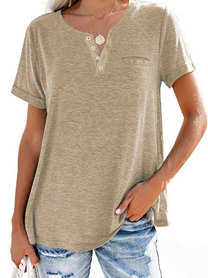 👕 50% RABATT! ✨ Modisches Unifarbenes Kurzarm-T-Shirt – Bequemer Schnitt, weicher Stoff & perfekt für den täglichen Gebrauch – vielseitig kombinierbar 🌿
