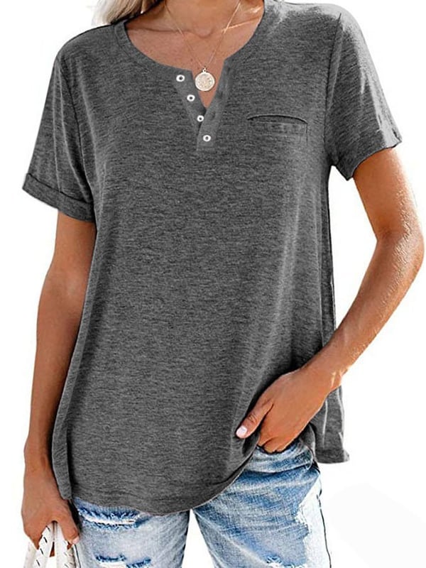 👕 50% RABATT! ✨ Modisches Unifarbenes Kurzarm-T-Shirt – Bequemer Schnitt, weicher Stoff & perfekt für den täglichen Gebrauch – vielseitig kombinierbar 🌿