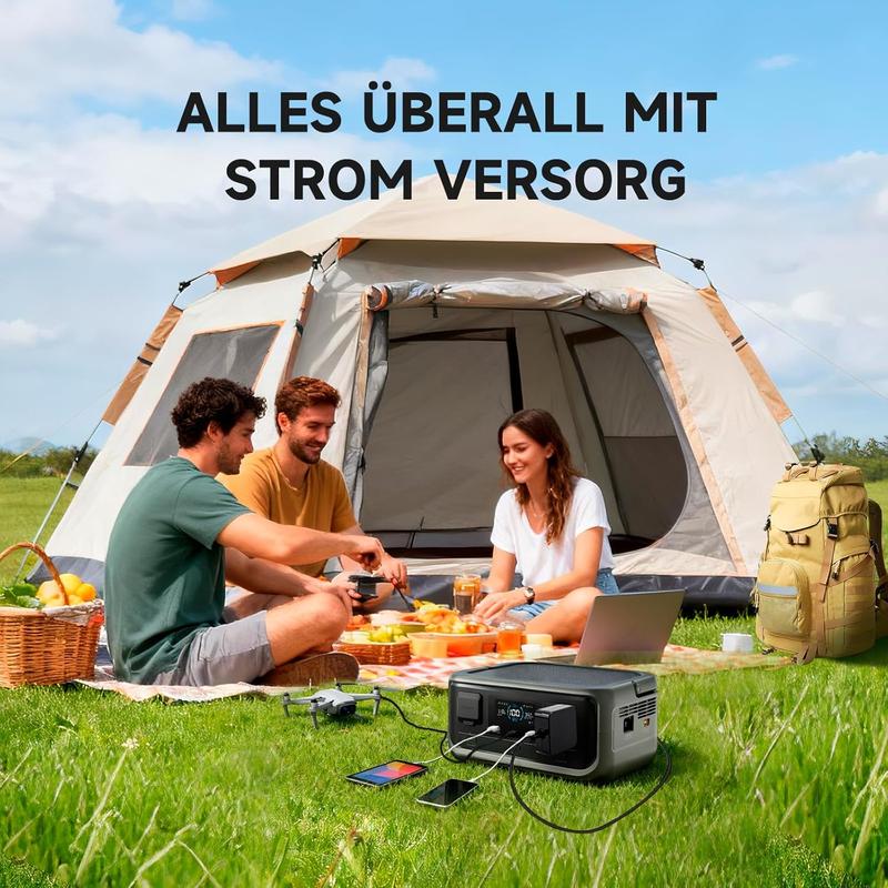 🔋Tragbare Powerstation, 256Wh LiFePO4 Akku, 300W (Max 600W) Solargenerator, <20 ms USV, 100W USB C Ausgang, 3000 Ladezyklen Für Camping Draußen Reisen Notfälle Spieler Festival
