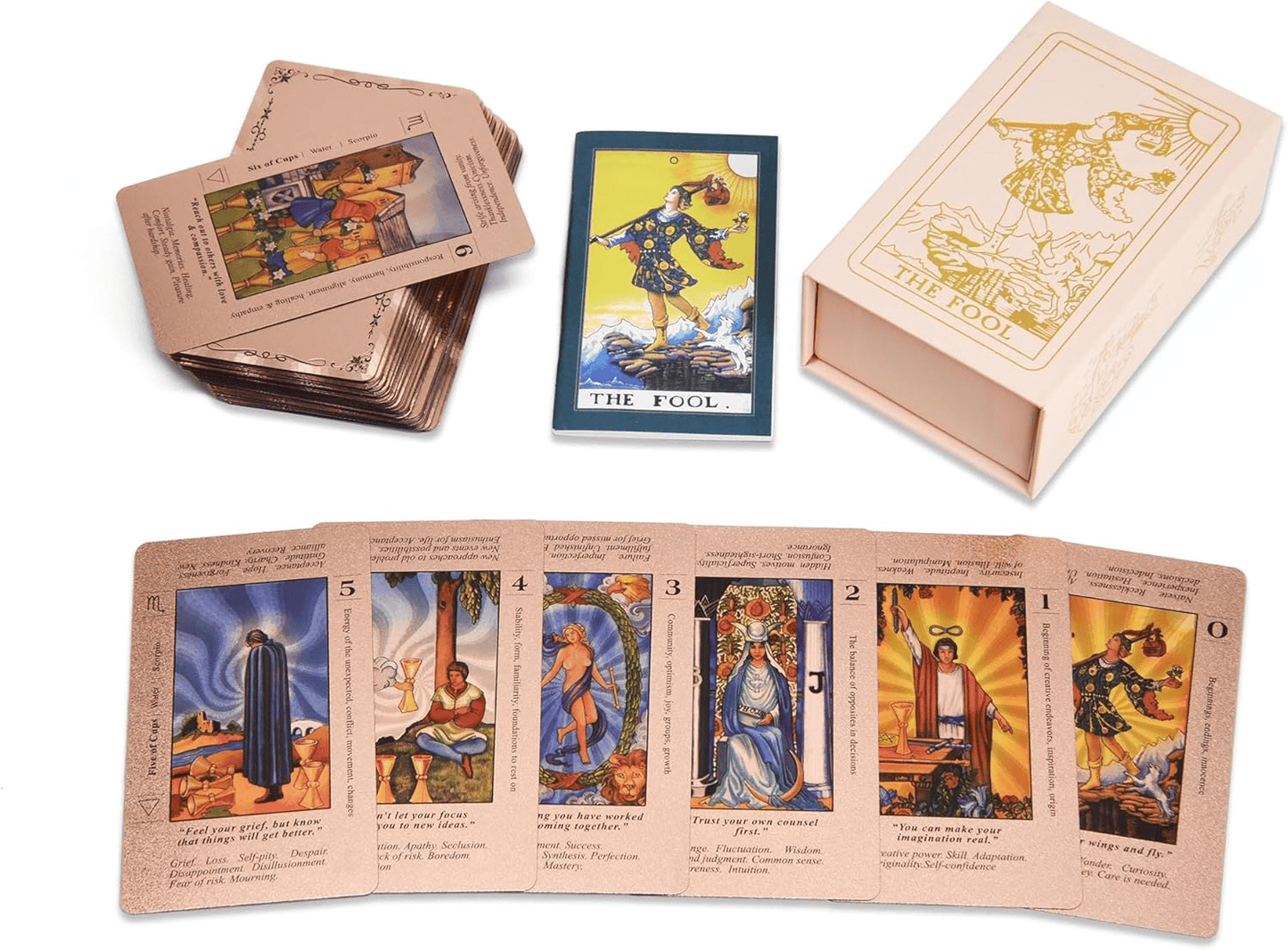 🔮 50% RABATT JETZT! ✨ Witchy Cauldron Tarotkarten-Set – Roségold, Inklusive Begleitbuch & Wasserdichte Folien 🎴📖