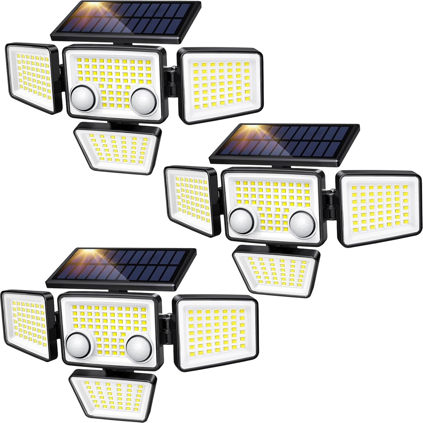 Solar-Außenleuchten – 3000 lm, 188 LEDs, Bewegungsmelder