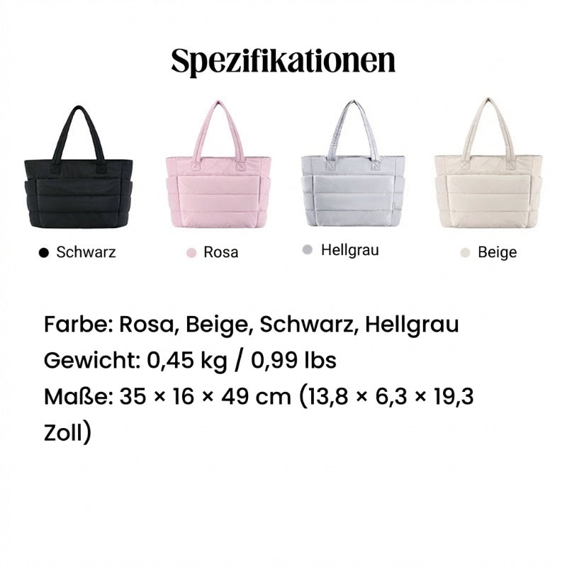 💜Begrenzter Verkauf 50 % RABATT 👜Wasserdichte Luftpolstertasche für Damen, 20 l, flauschige Tragetasche, gesteppte Laptop-Schulterhandtasche