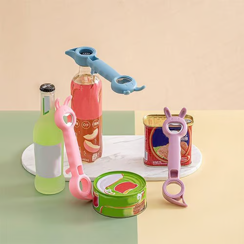 🥳💞4-in-1-Flaschenöffner aus PP und Edelstahl für Haushalt und unterwegs