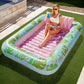 Sloosh XL Aufblasbarer Sonnenbad-Pool-Liegestuhl mit Becherhalter, 178x117cm Extra Große Pool-Schwimmliege für Erwachsene mit Kopfkissen, 4-in-1 Sonnenbadewanne Floatie, Schwimmbett-Liege für Wasser, aufblasbares Sofa Schwimmen