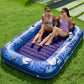 Sloosh XL Aufblasbarer Sonnenbad-Pool-Liegestuhl mit Becherhalter, 178x117cm Extra Große Pool-Schwimmliege für Erwachsene mit Kopfkissen, 4-in-1 Sonnenbadewanne Floatie, Schwimmbett-Liege für Wasser, aufblasbares Sofa Schwimmen