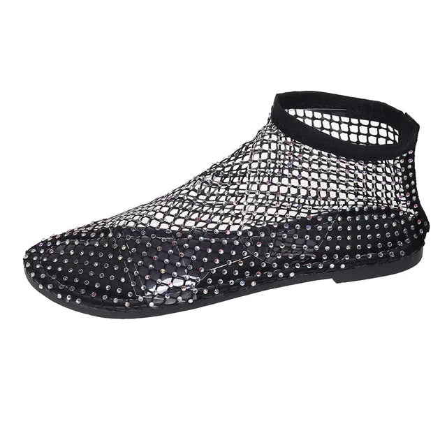 Ultrabequeme, glänzende Gem-Mesh-Flats