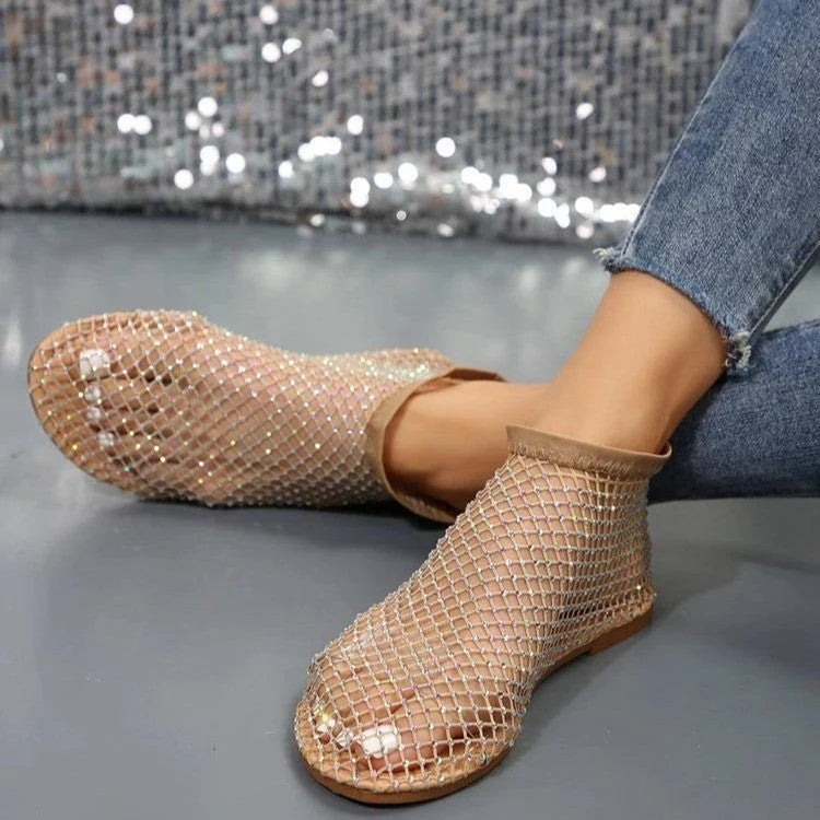Ultrabequeme, glänzende Gem-Mesh-Flats