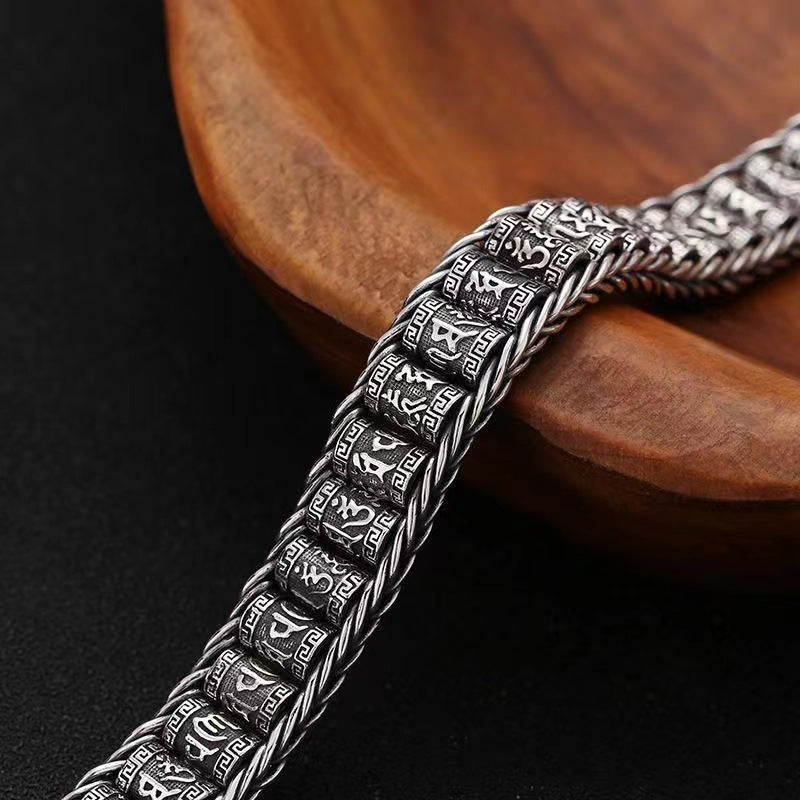 📢📢50 % Rabatt!! ⏰💎 Tibetisches Gebetsmühlen-Armband – 925er Sterlingsilber, Glücksbringer & Valentinstagsgeschenk