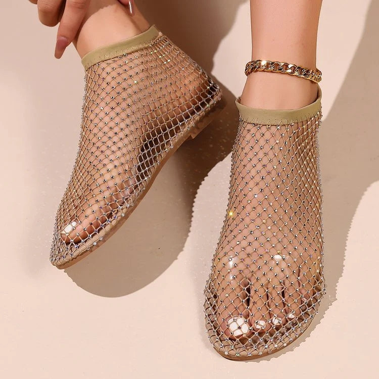 Ultrabequeme, glänzende Gem-Mesh-Flats