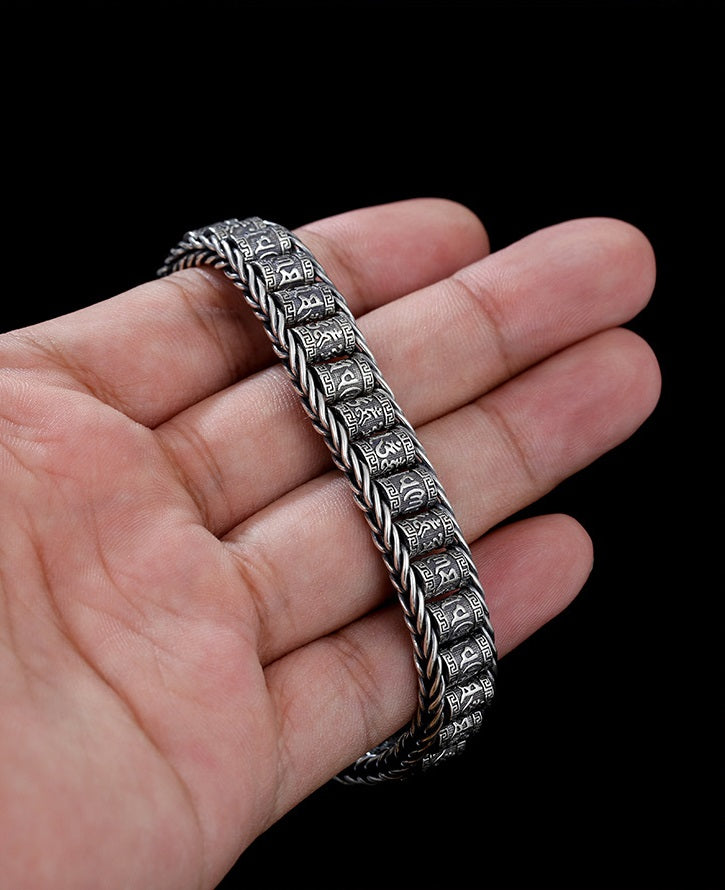 📢📢50 % Rabatt!! ⏰💎 Tibetisches Gebetsmühlen-Armband – 925er Sterlingsilber, Glücksbringer & Valentinstagsgeschenk