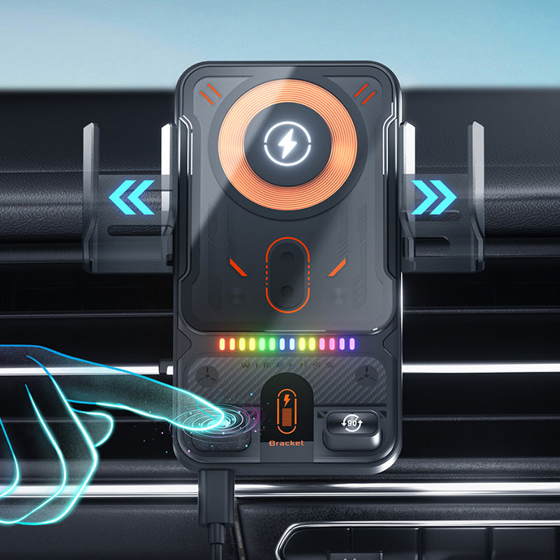 📢📢53 % Rabatt!! ⏰Intelligenter 2-in-1-Autotelefonhalter mit automatischer Drehfunktion und kabellosem Ladegerät⚡
