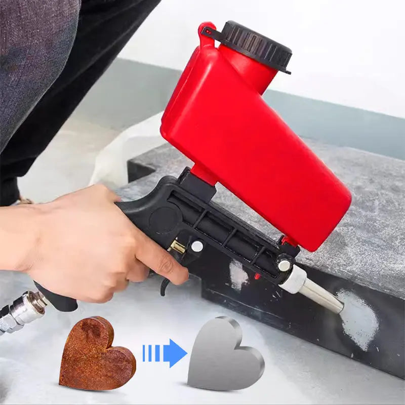 🛠️ Professionelle tragbare Sandstrahlpistole – Leicht, sicher & effektiv für Rostentfernung, Autoreinigung & DIY-Projekte | Inkl. 3 Düsen