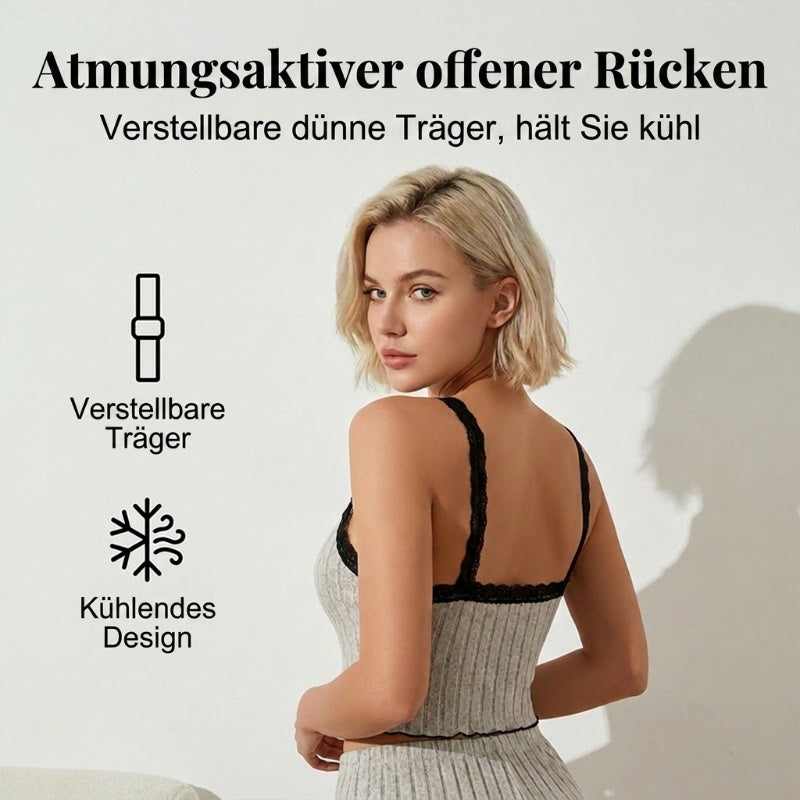 🛌✨ 50% RABATT! Damen Pyjama-Set aus Strick: Geripptes Top und Shorts – Weich, bequem & perfekt für erholsame Nächte 🌙