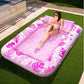Sloosh XL Aufblasbarer Sonnenbad-Pool-Liegestuhl mit Becherhalter, 178x117cm Extra Große Pool-Schwimmliege für Erwachsene mit Kopfkissen, 4-in-1 Sonnenbadewanne Floatie, Schwimmbett-Liege für Wasser, aufblasbares Sofa Schwimmen