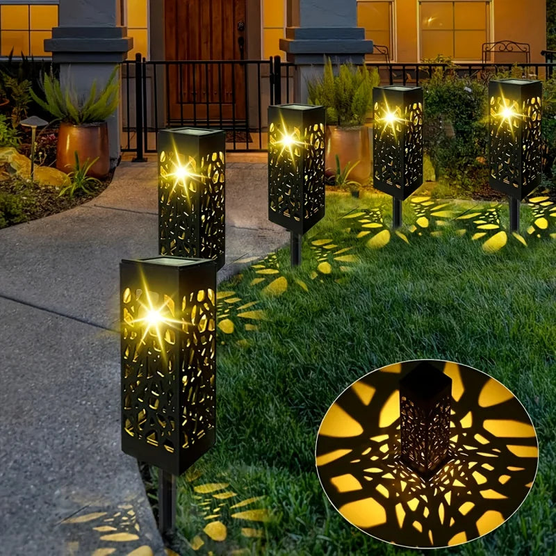 🌞 Solar-Gartensteckleuchte in quadratischem Design – Für Rasen & Außenbereich