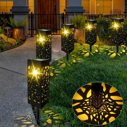 🌞 Solar-Gartensteckleuchte in quadratischem Design – Für Rasen & Außenbereich