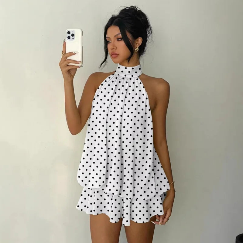 👗🌊 50% RABATT! Leicht fließendes Trägerkleid mit Wickeloptik & ausgestelltem Saum – Perfekt für Sommerpartys & Strand ✨