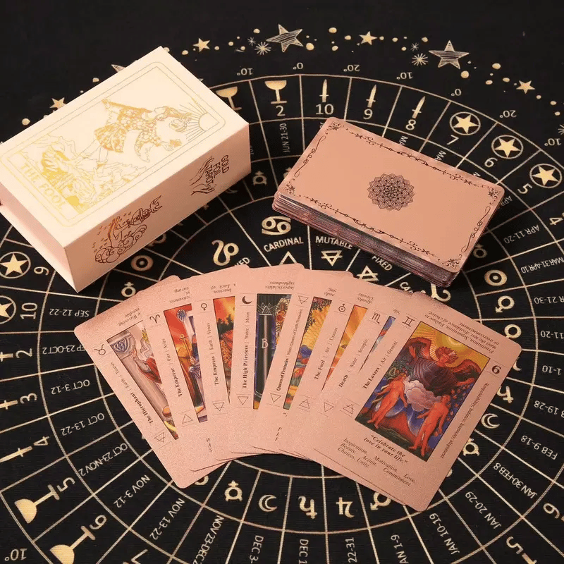 🔮 50% RABATT JETZT! ✨ Witchy Cauldron Tarotkarten-Set – Roségold, Inklusive Begleitbuch & Wasserdichte Folien 🎴📖