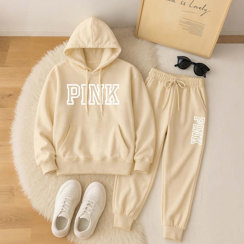 Unisex-Set aus einfarbigen Oversize-Hoodies und Jogginghosen