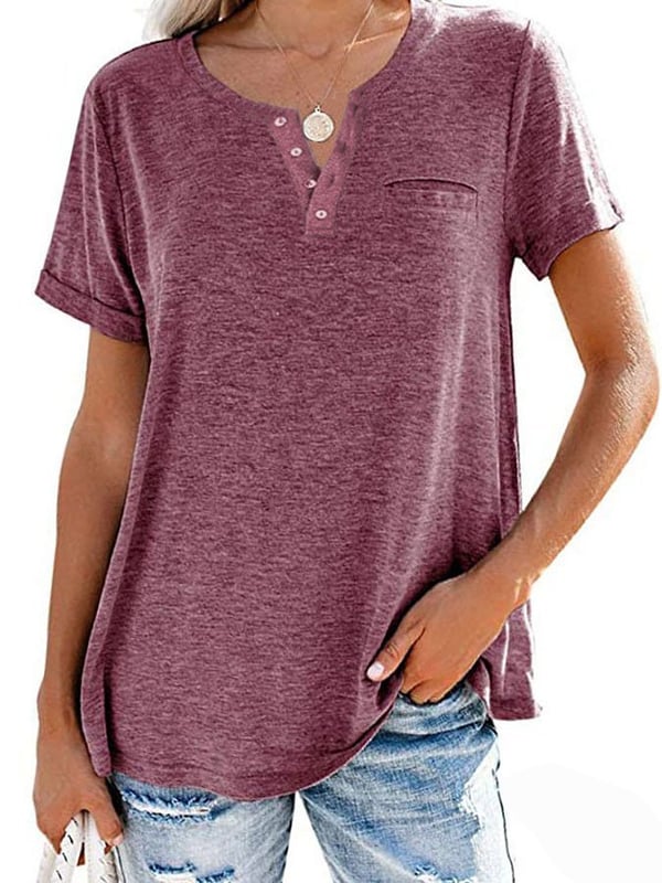 👕 50% RABATT! ✨ Modisches Unifarbenes Kurzarm-T-Shirt – Bequemer Schnitt, weicher Stoff & perfekt für den täglichen Gebrauch – vielseitig kombinierbar 🌿