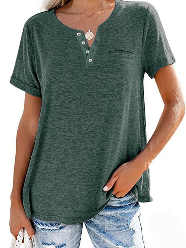👕 50% RABATT! ✨ Modisches Unifarbenes Kurzarm-T-Shirt – Bequemer Schnitt, weicher Stoff & perfekt für den täglichen Gebrauch – vielseitig kombinierbar 🌿