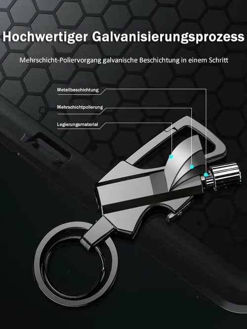 🔥 🔧 Multitool Schlüsselanhänger mit Flaschenöffner ✨ Edelstahl, Wiederverwendbar, Tragbar für Freizeit & Party 🍻