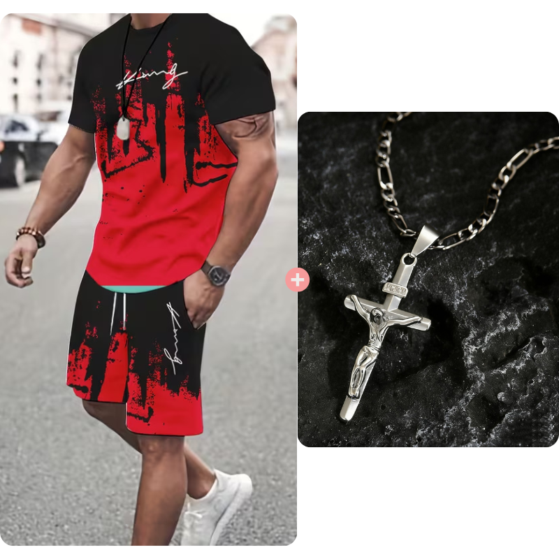 ✨ NUR JETZT: -50% 👕 Herren Grafik-Set ☀️ weich, luftig & auffällig modernes Design 🔥 Sommer Must-have 💫
