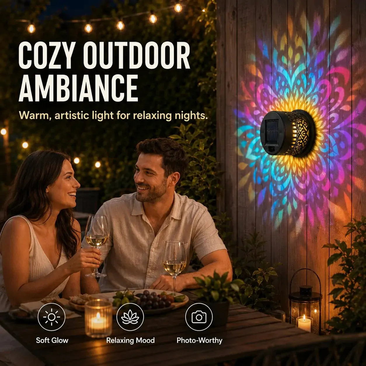 ☀️ Solar-Mandalaleuchte für Garten & Terrasse – 2-in-1 Bodenlampe & Wandleuchte – Ornamentale Lichtdeko mit Vintage-Effekt – Rostfrei & Langlebig
