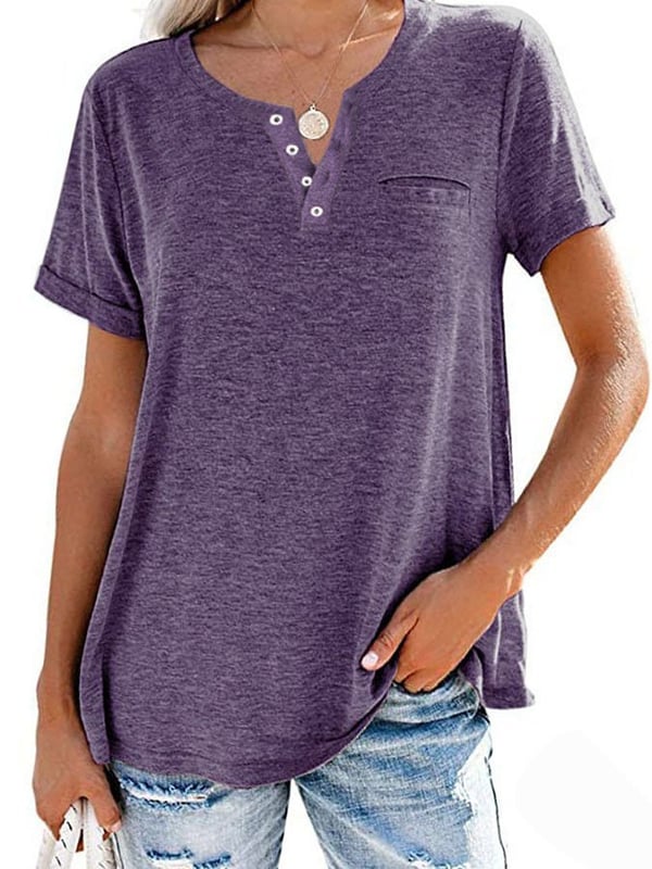 👕 50% RABATT! ✨ Modisches Unifarbenes Kurzarm-T-Shirt – Bequemer Schnitt, weicher Stoff & perfekt für den täglichen Gebrauch – vielseitig kombinierbar 🌿