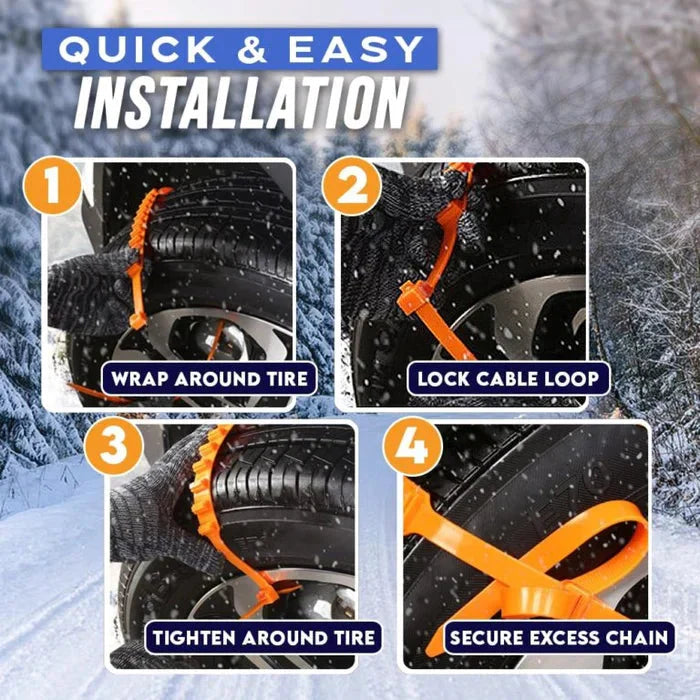 🚗❄️ Rutschfeste Schneeketten – Perfekter Halt bei Eis & Schnee! 🔒👌 Sicheres Fahren, einfache Montage. Ihr Winter-Plus an Sicherheit.