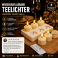 🕯️ Wiederaufladbare LED-Teelichtkerze, Fernbedienung mit 10 Tasten und extrem langer Leuchtdauer von 80 Stunden, flammenlose, flackernde Kerzenlampe, über USB aufladbares Stimmungslicht für Halloween, Weihnachten, Hauspartys und Festtagsdekoration