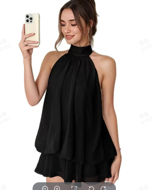 👗🌊 50% RABATT! Leicht fließendes Trägerkleid mit Wickeloptik & ausgestelltem Saum – Perfekt für Sommerpartys & Strand ✨