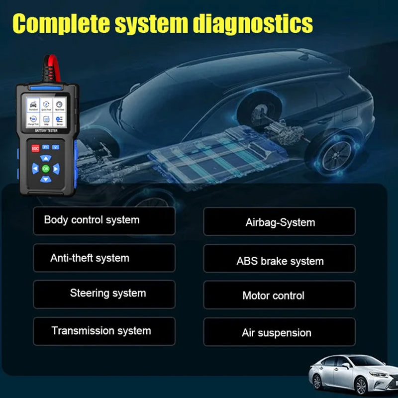 🔋 50% RABATT! ✨ BT100 Autobatterietester - 12V Lasttester mit LCD-Display & Druckfunktion für Fahrzeugdiagnose 🚗⚡