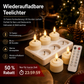 🕯️ Wiederaufladbare LED-Teelichtkerze, Fernbedienung mit 10 Tasten und extrem langer Leuchtdauer von 80 Stunden, flammenlose, flackernde Kerzenlampe, über USB aufladbares Stimmungslicht für Halloween, Weihnachten, Hauspartys und Festtagsdekoration