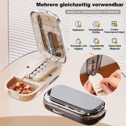 ⏳Begrenzte Zeit 50% Rabatt💥Hygienischer Reise-Pillenschneider – Kompakt für unterwegs, einfach zu reinigen & zu bedienen 🧳✨