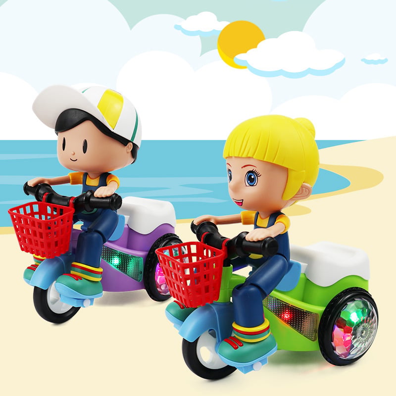 🛴Elektrisches Stunt-Dreirad mit Beleuchtung für Kinder