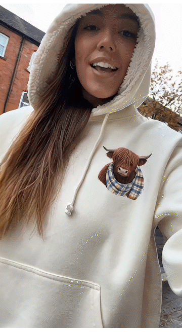 💖WEIHNACHTSANGEBOT 50 % RABATT!!🎁 Süßes Highland Cow Sweatshirt mit Kapuze und kuscheligem Fleecefutter