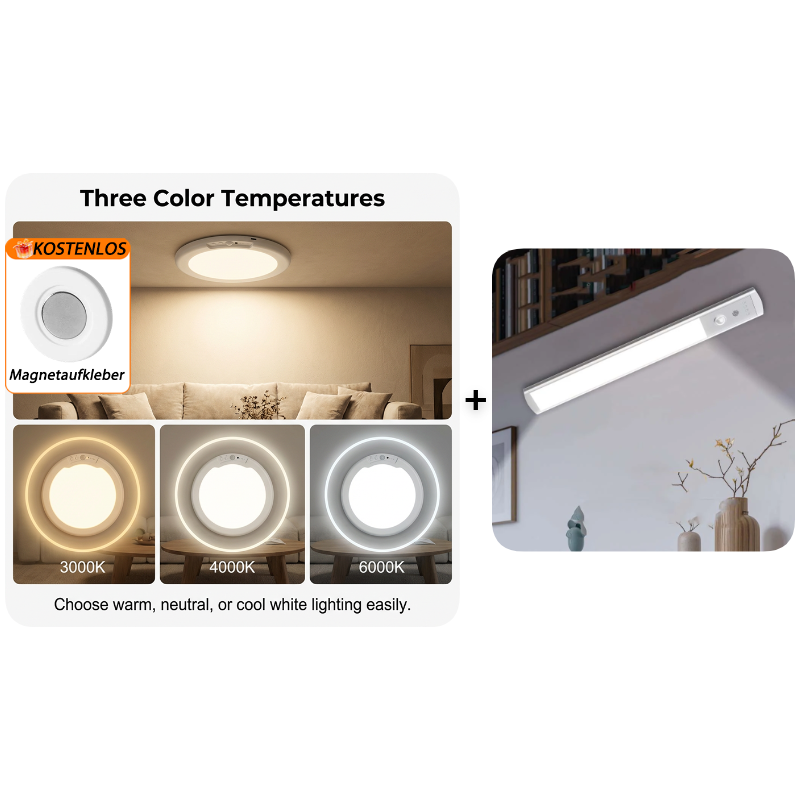 💎50% Rabatt✨Wiederaufladbare LED-Deckenleuchte mit Bewegungssensor💡⚡Licht per Sprachbefehl – Schluss mit dem lästigen Drücken von Schaltern🔌