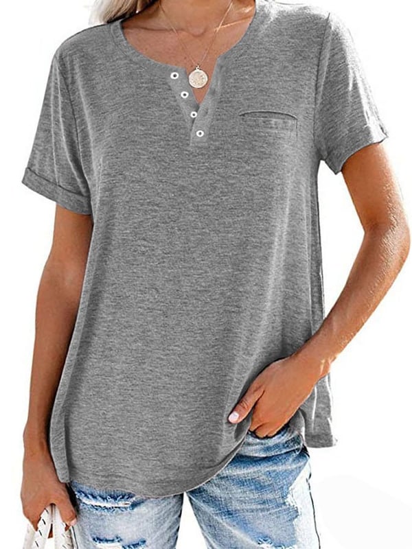 👕 50% RABATT! ✨ Modisches Unifarbenes Kurzarm-T-Shirt – Bequemer Schnitt, weicher Stoff & perfekt für den täglichen Gebrauch – vielseitig kombinierbar 🌿