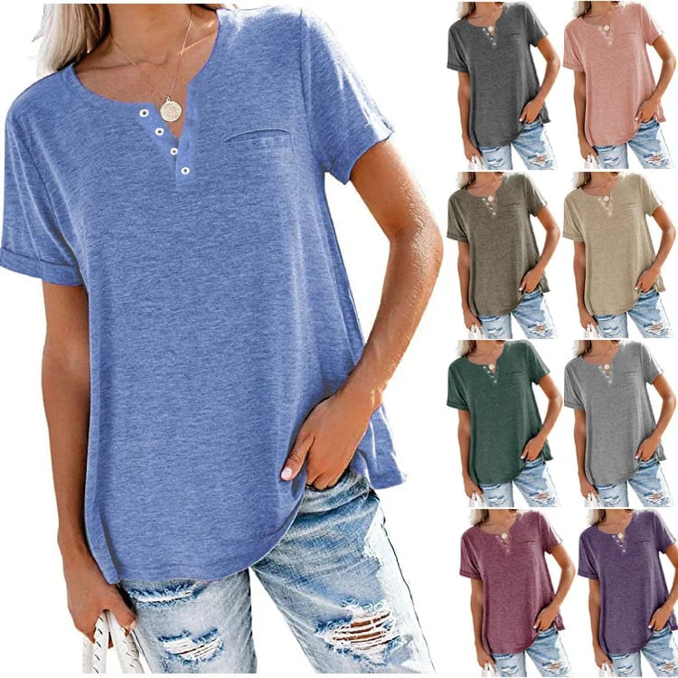 👕 50% RABATT! ✨ Modisches Unifarbenes Kurzarm-T-Shirt – Bequemer Schnitt, weicher Stoff & perfekt für den täglichen Gebrauch – vielseitig kombinierbar 🌿