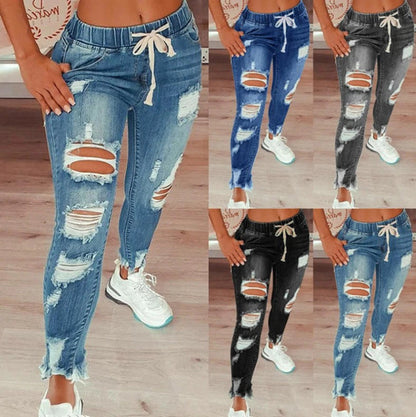 👖 50% RABATT! 🔥 Stretch-Skinny-Jeans mit Rissen – Figurbetont, Bequemer Stretch & Perfekt Für Einen Coolen Alltagslook 💙 Kostenloser Versand