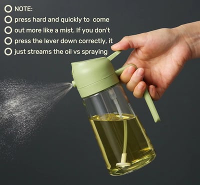 🍾🍾Unverzichtbar für jeden Haushalt✨💕2-in-1-Sprühflasche und Ölspender aus Glas