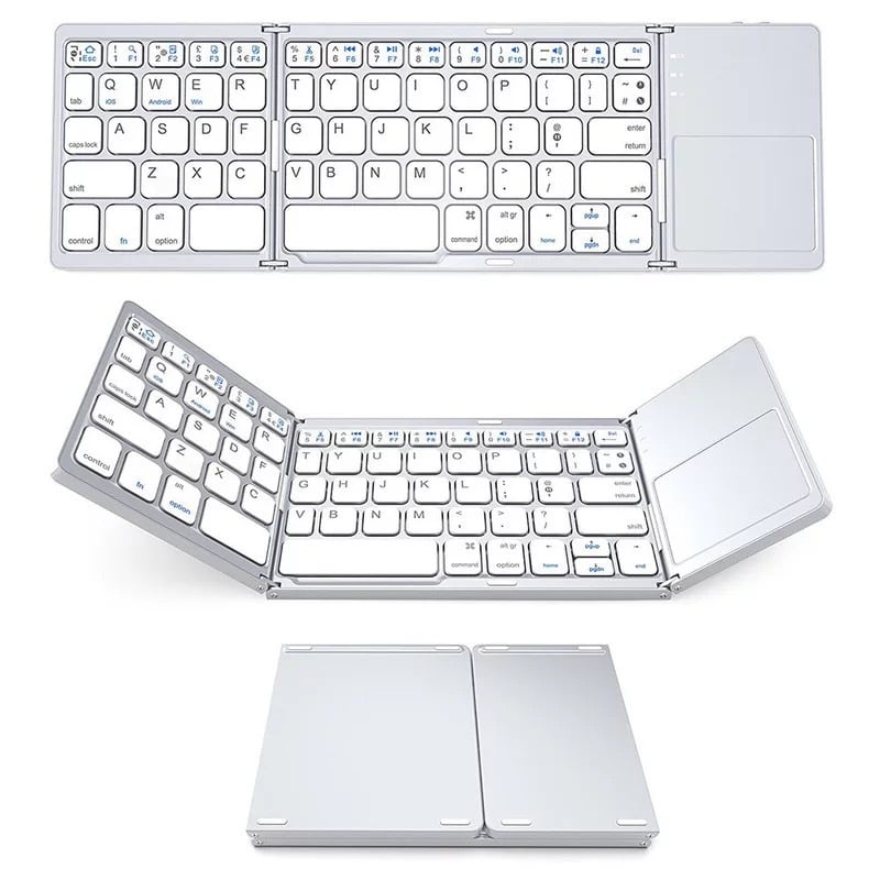 Ultradünne kabellose Mini-Bluetooth-Tastatur, faltbare und schlichte Tablet-Tastatur für zu Hause und das Büro