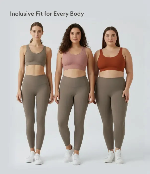 💗 Halara UltraSculpt High-Waist Leggings mit Raffung am Gesäß, Bauchkontrolle, formender Wirkung und Taschen – ideal fürs Training.