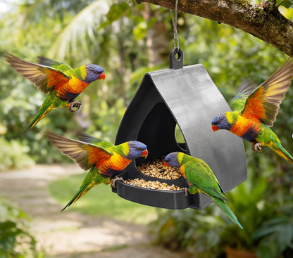 🐦 50% RABATT! 🌿⏰Aufhängbarer Vogelfutterspender mit Dach – Wetterschutz, Leicht zu befüllen & Hält Eichhörnchen fern