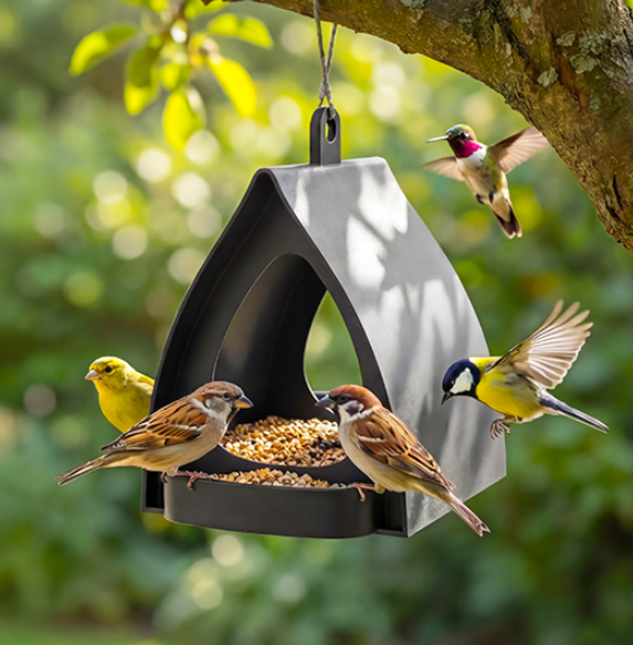 🐦 50% RABATT! 🌿⏰Aufhängbarer Vogelfutterspender mit Dach – Wetterschutz, Leicht zu befüllen & Hält Eichhörnchen fern
