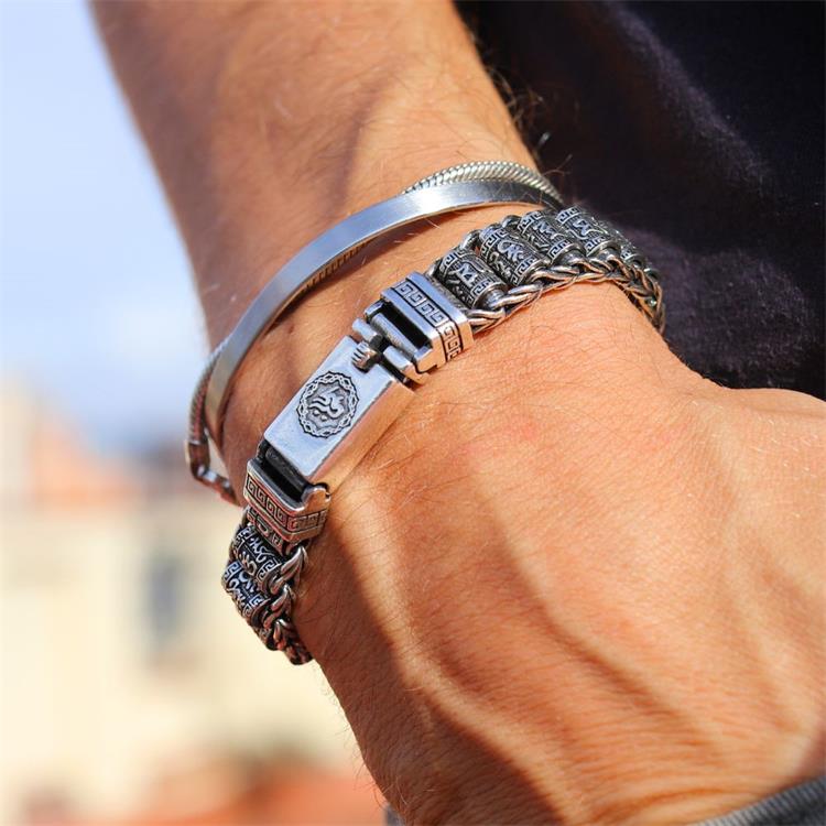 📢📢50 % Rabatt!! ⏰💎 Tibetisches Gebetsmühlen-Armband – 925er Sterlingsilber, Glücksbringer & Valentinstagsgeschenk
